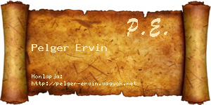 Pelger Ervin névjegykártya